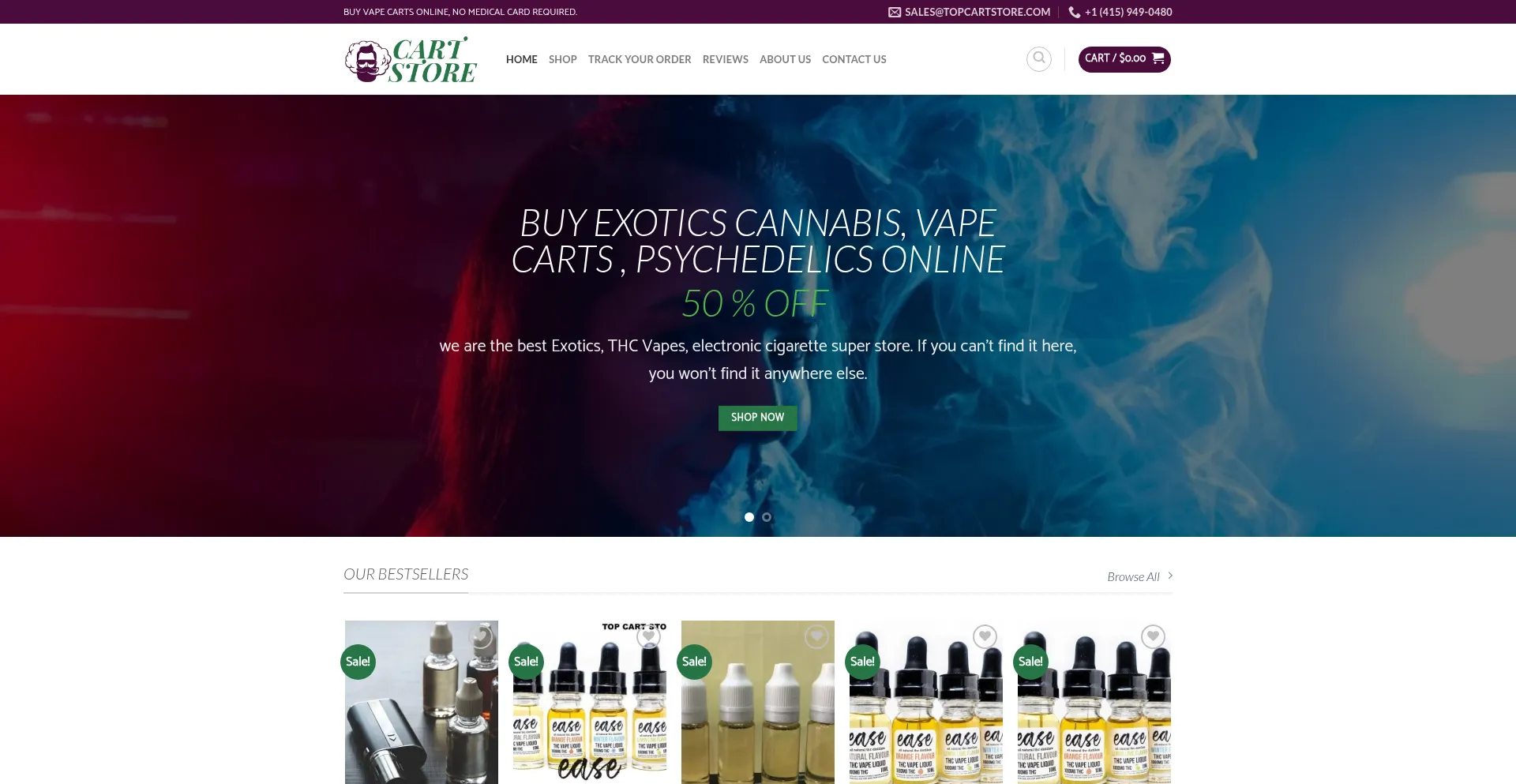 Website screenshot of Topcartstore.com