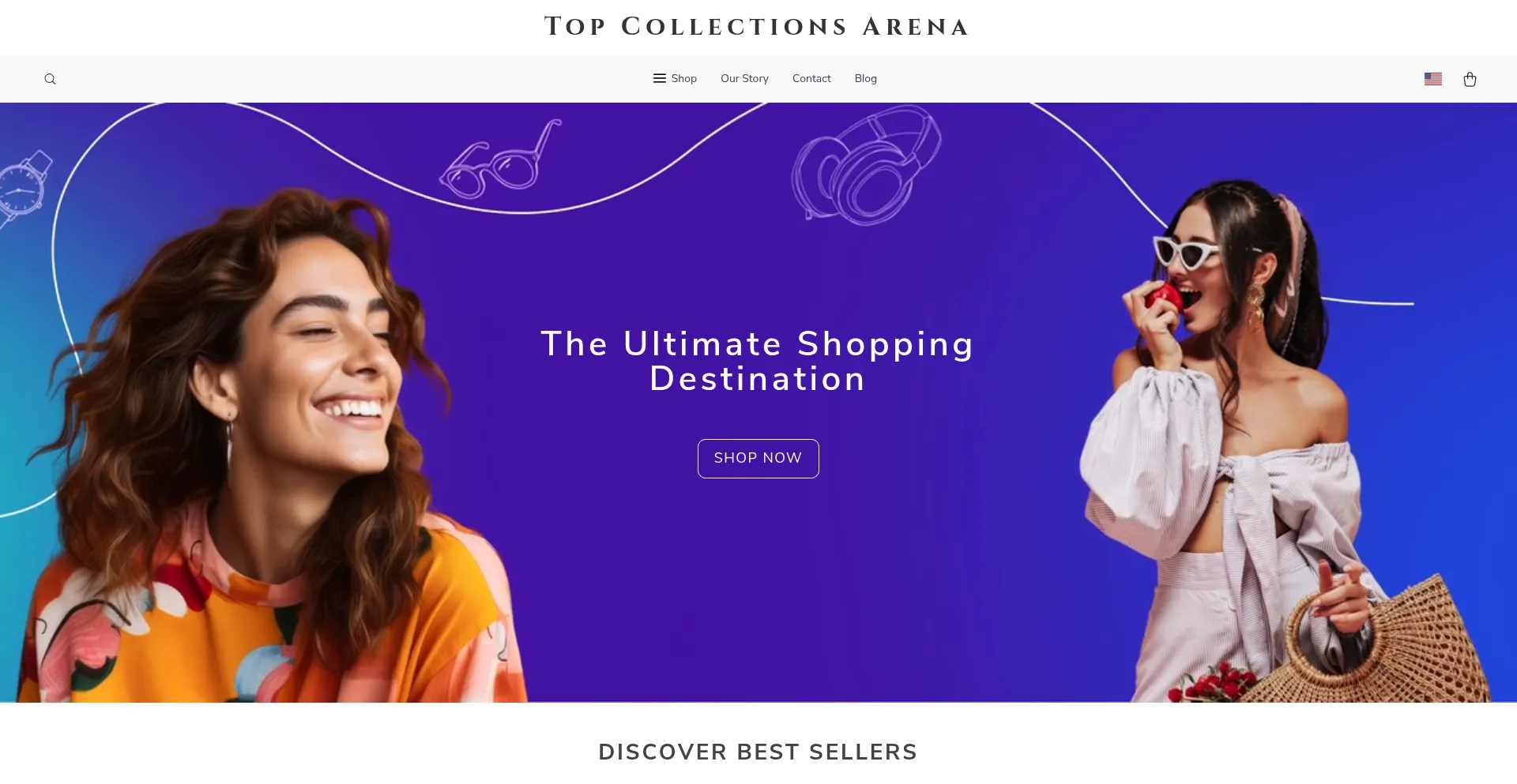Website screenshot of Topcollectionsarena.shop