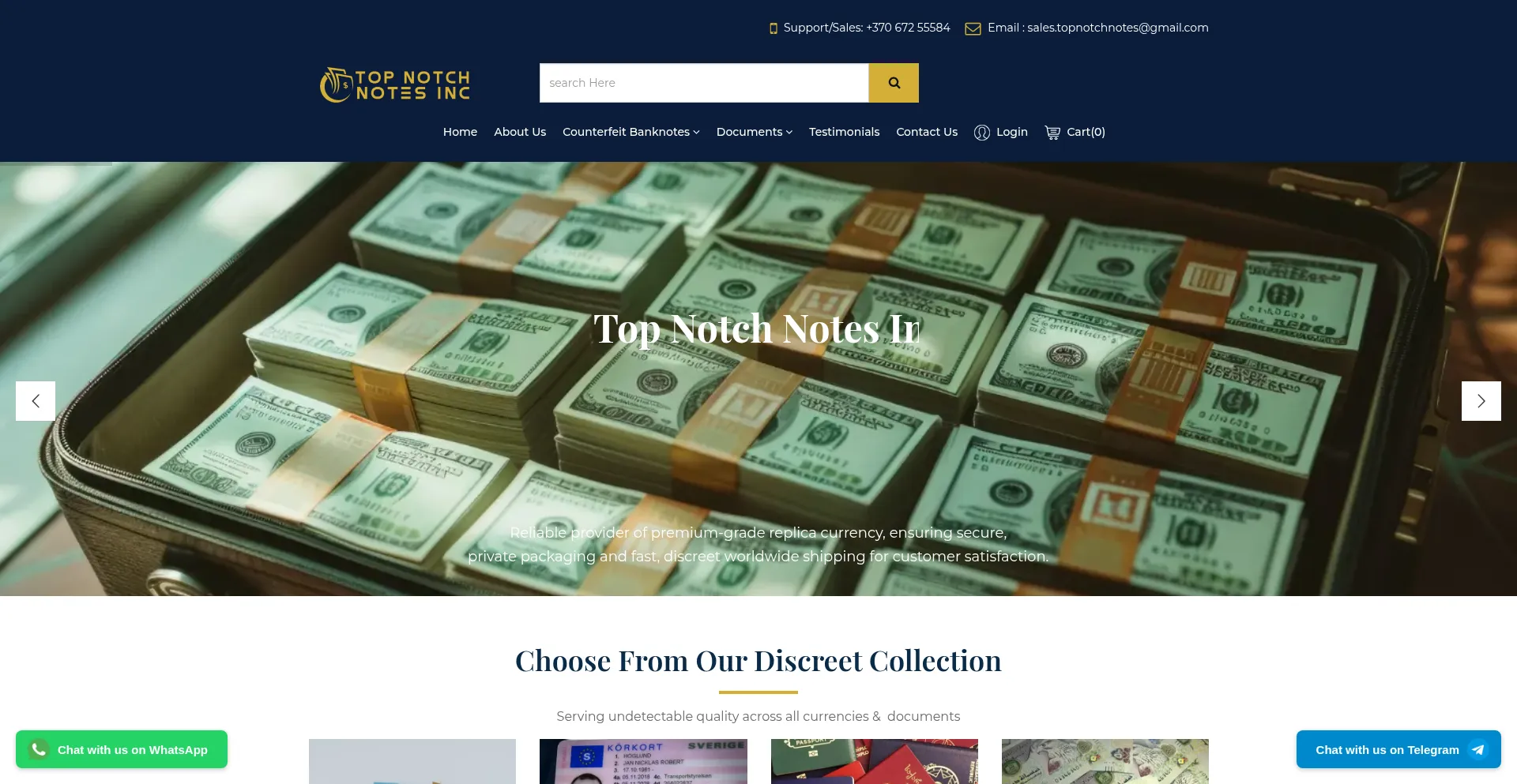 Website screenshot of Topnotchnotes.com