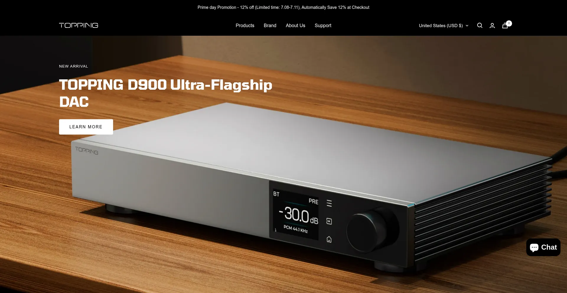 Website screenshot of Topping.store
