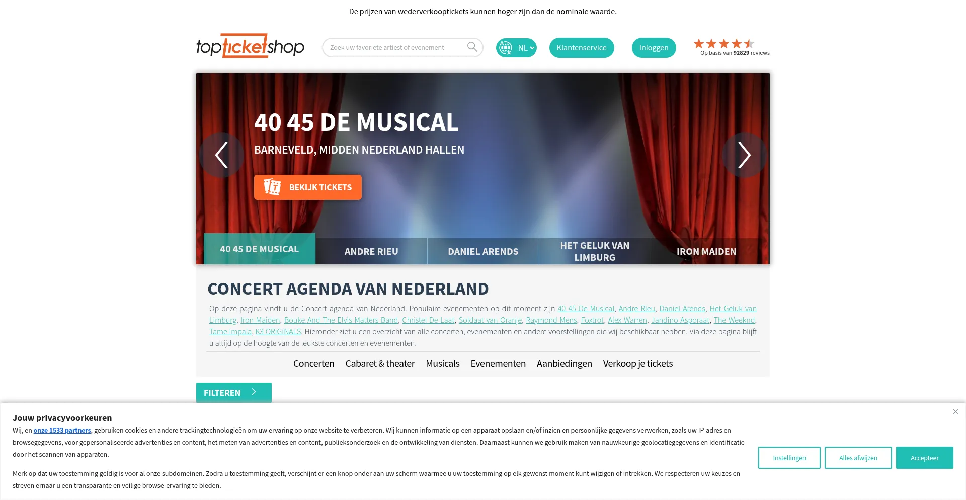 Topticketshop.nl Screenshot