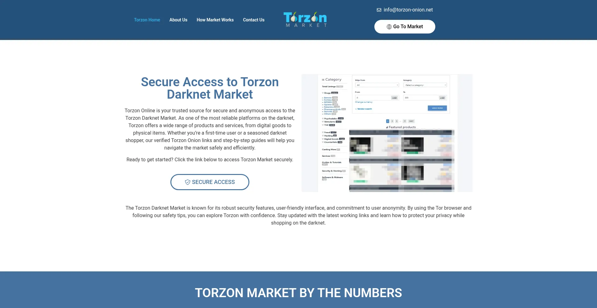 Website screenshot of Torzon-onion.net