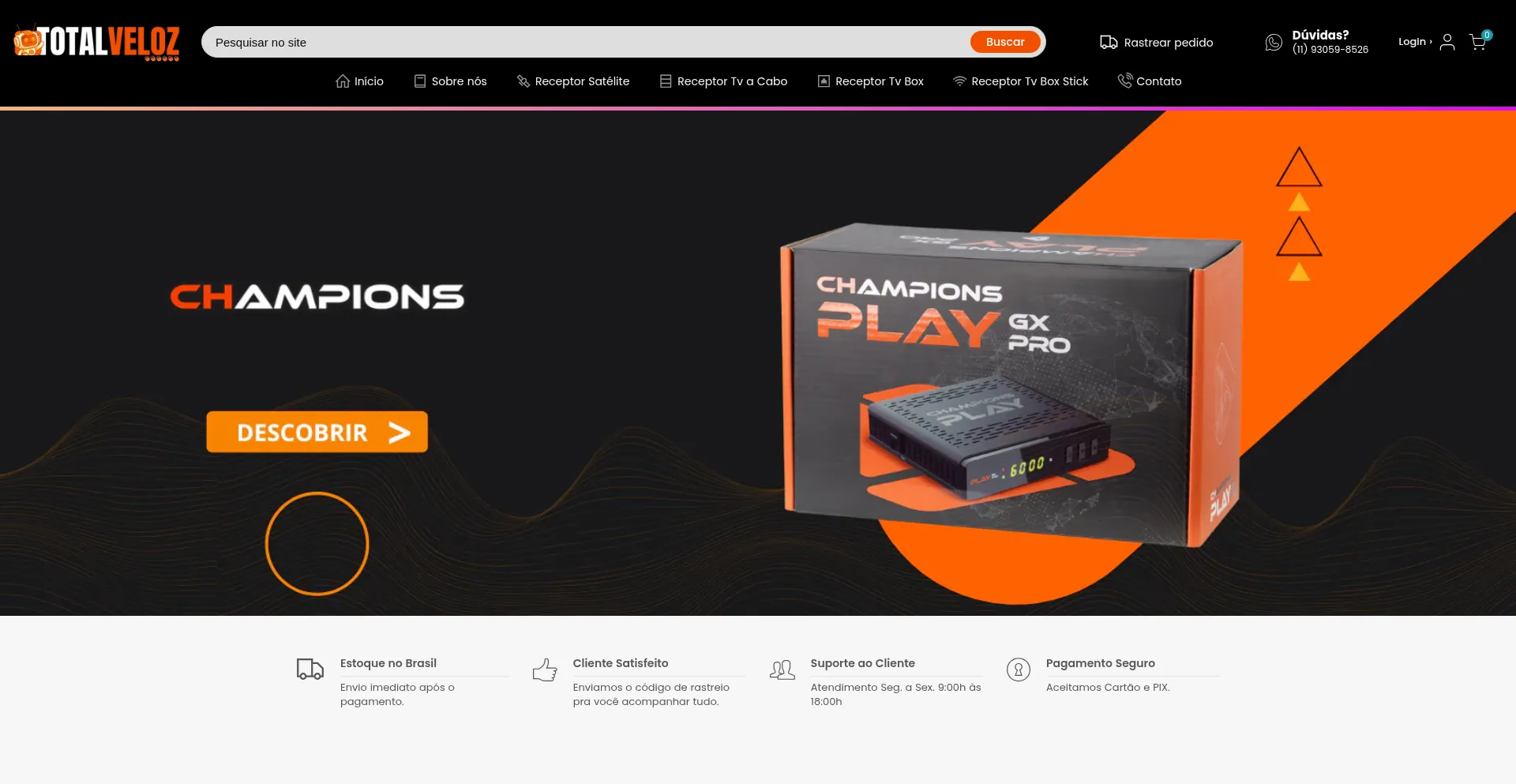 Website screenshot of Totalveloz.com.br