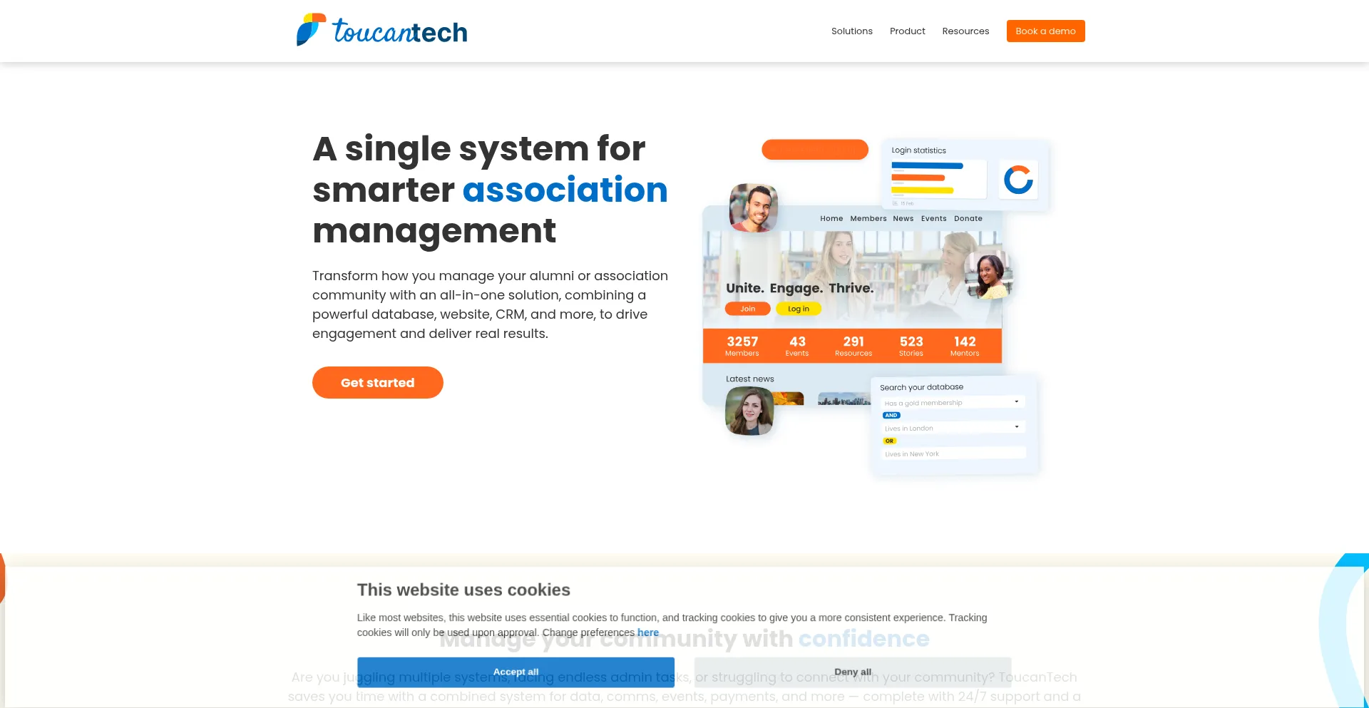Website screenshot of Toucantech.com