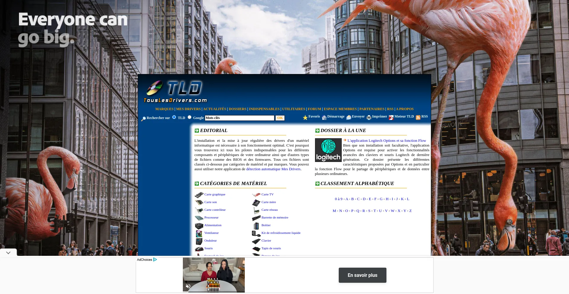 Website screenshot of Touslesdrivers.com