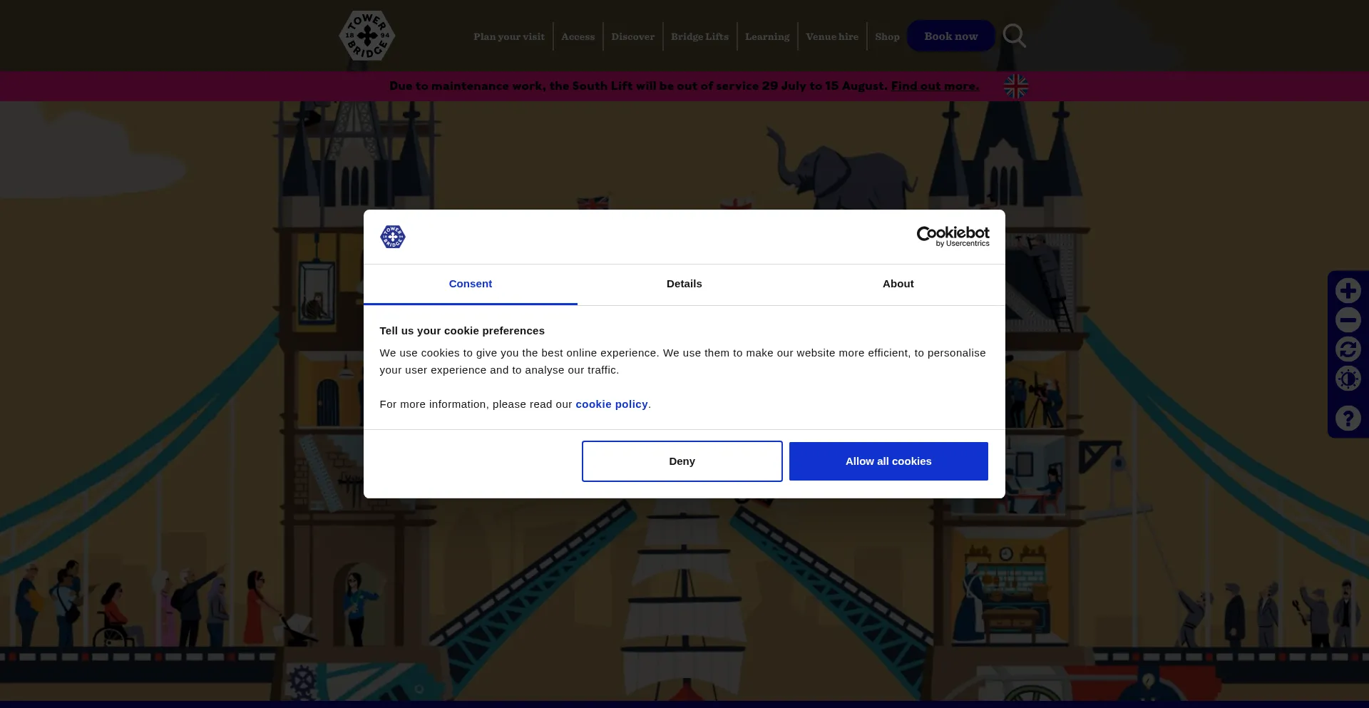 Website screenshot of Towerbridge.org.uk