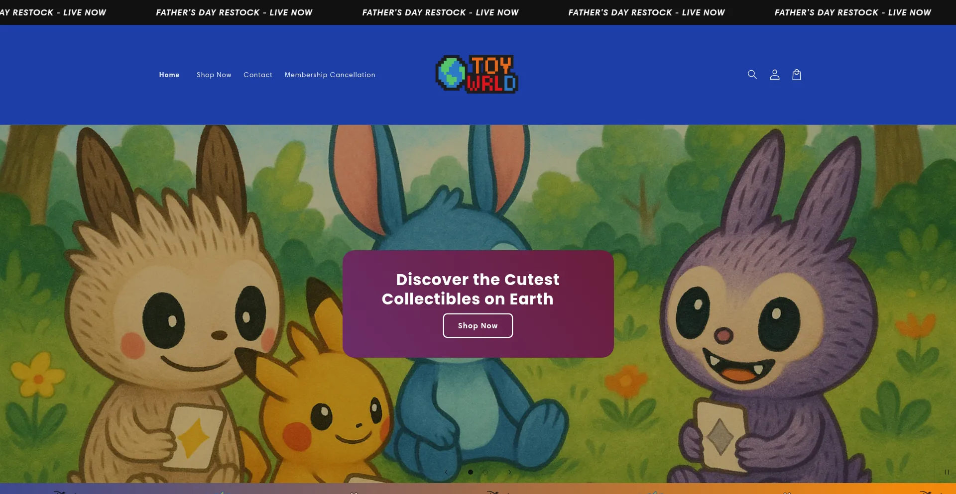 Website screenshot of Toywrld.com