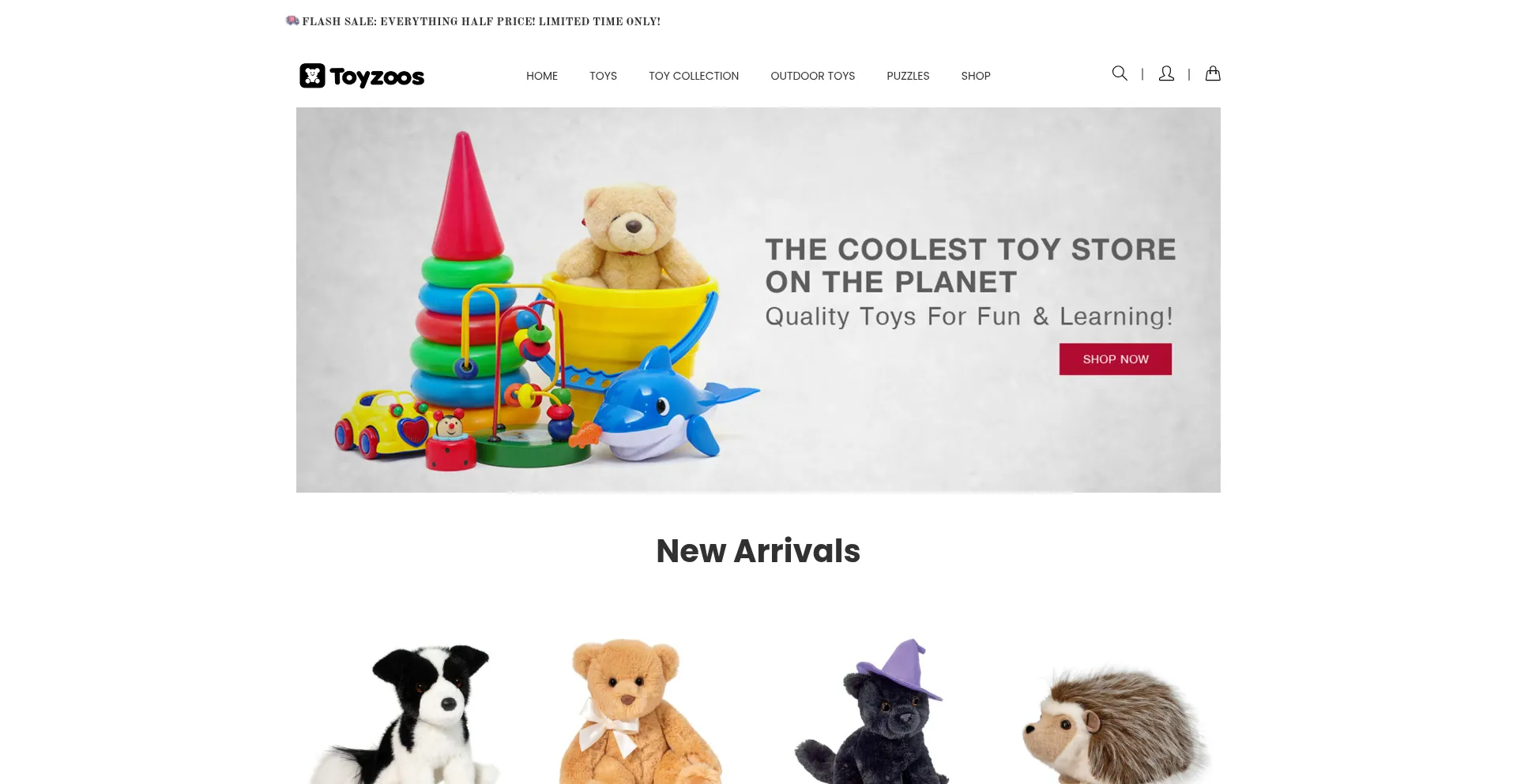 Website screenshot of Toyzoos.com