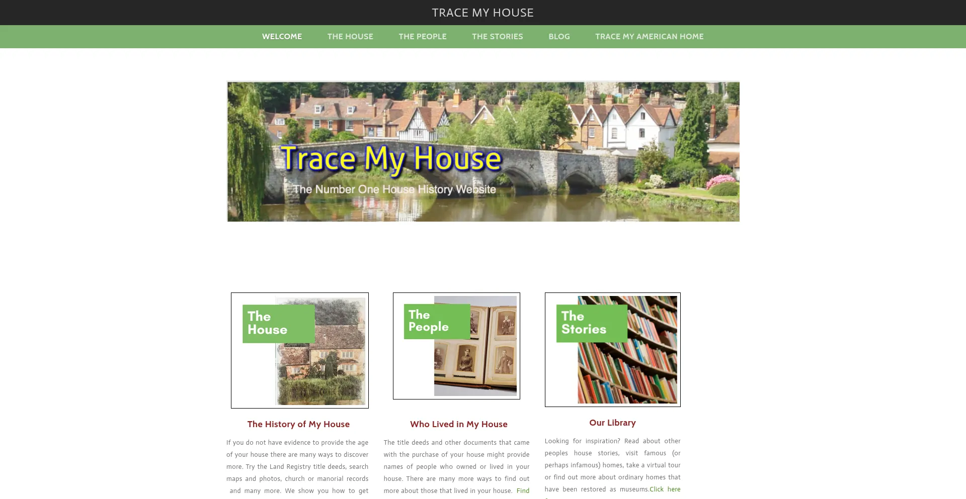 Website screenshot of Tracemyhouse.com