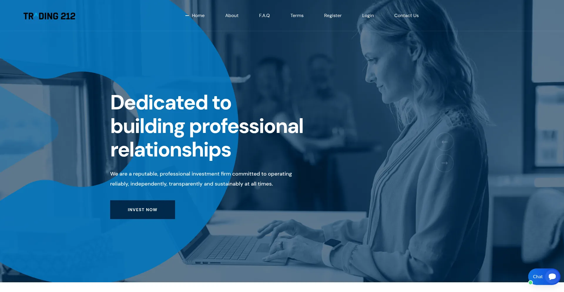 Website screenshot of Trad-ding212.com