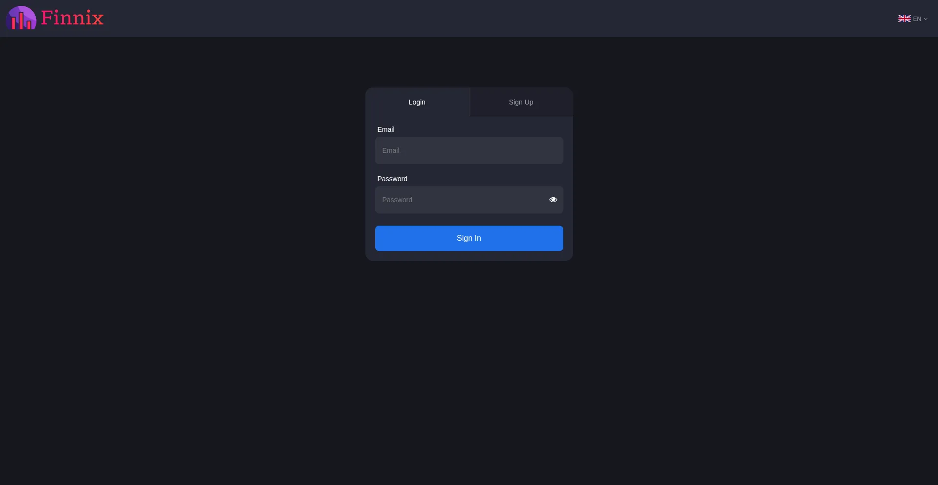 Website screenshot of Trade.finnix-group.org