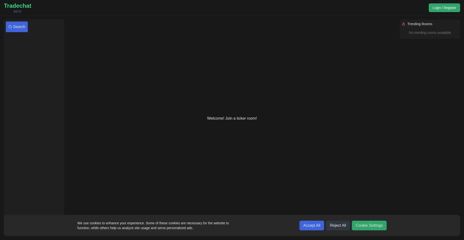 Website screenshot of Tradechat.se