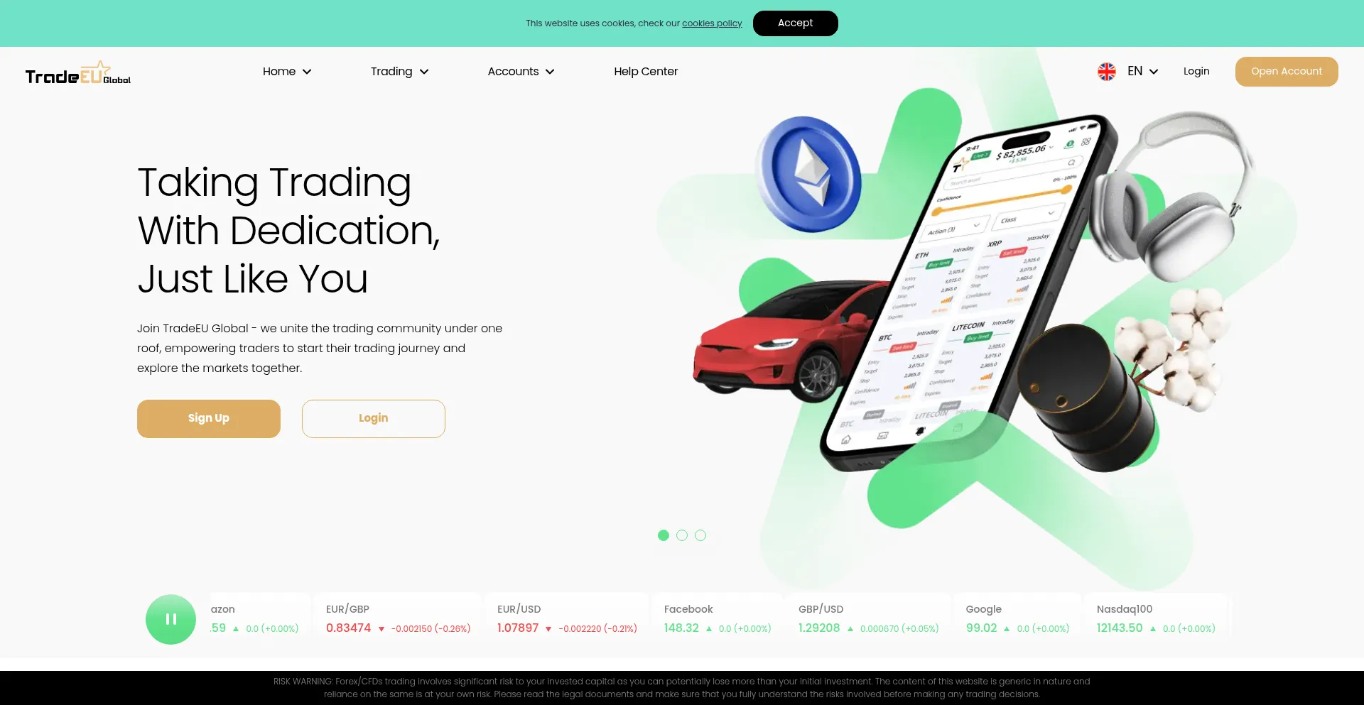 Website screenshot of Tradeeu-global.com