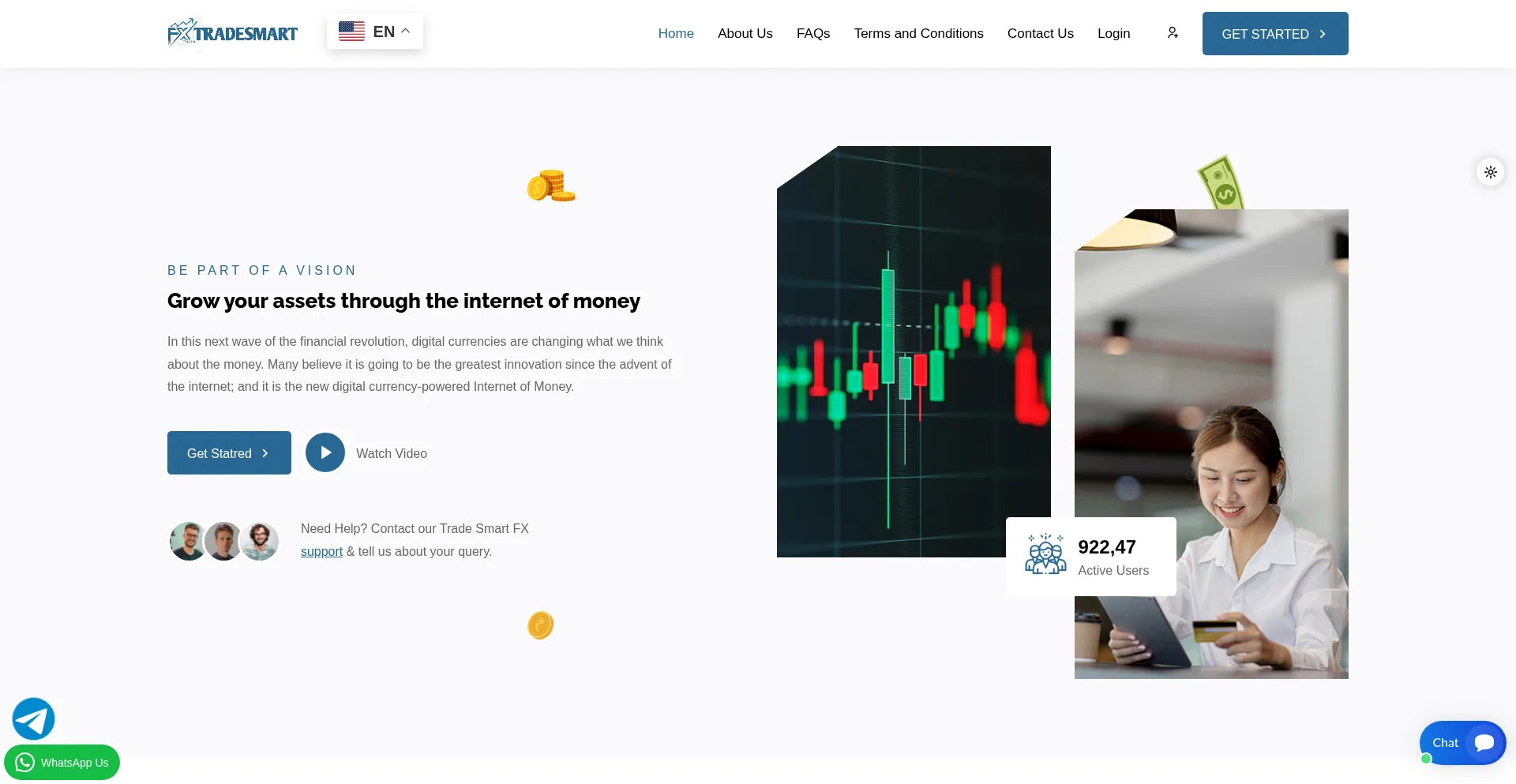 Website screenshot of Tradesmart-fx.com
