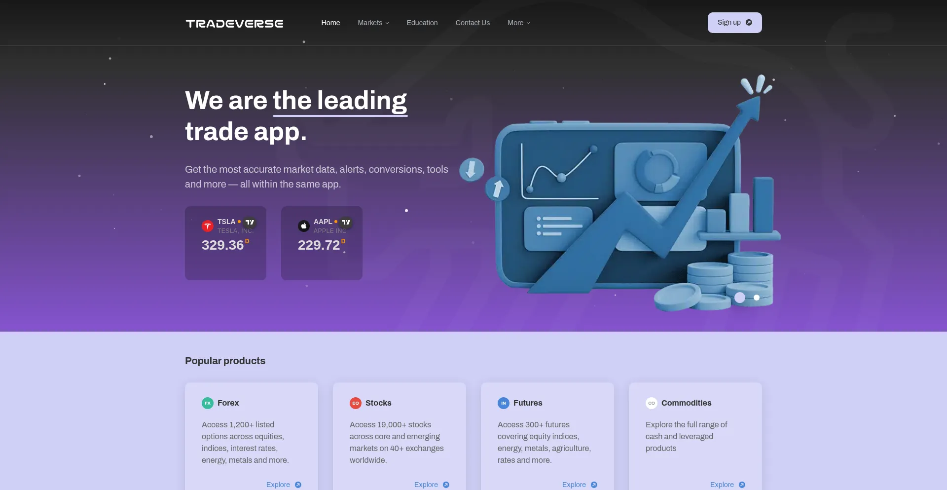 Website screenshot of Tradeverse.site