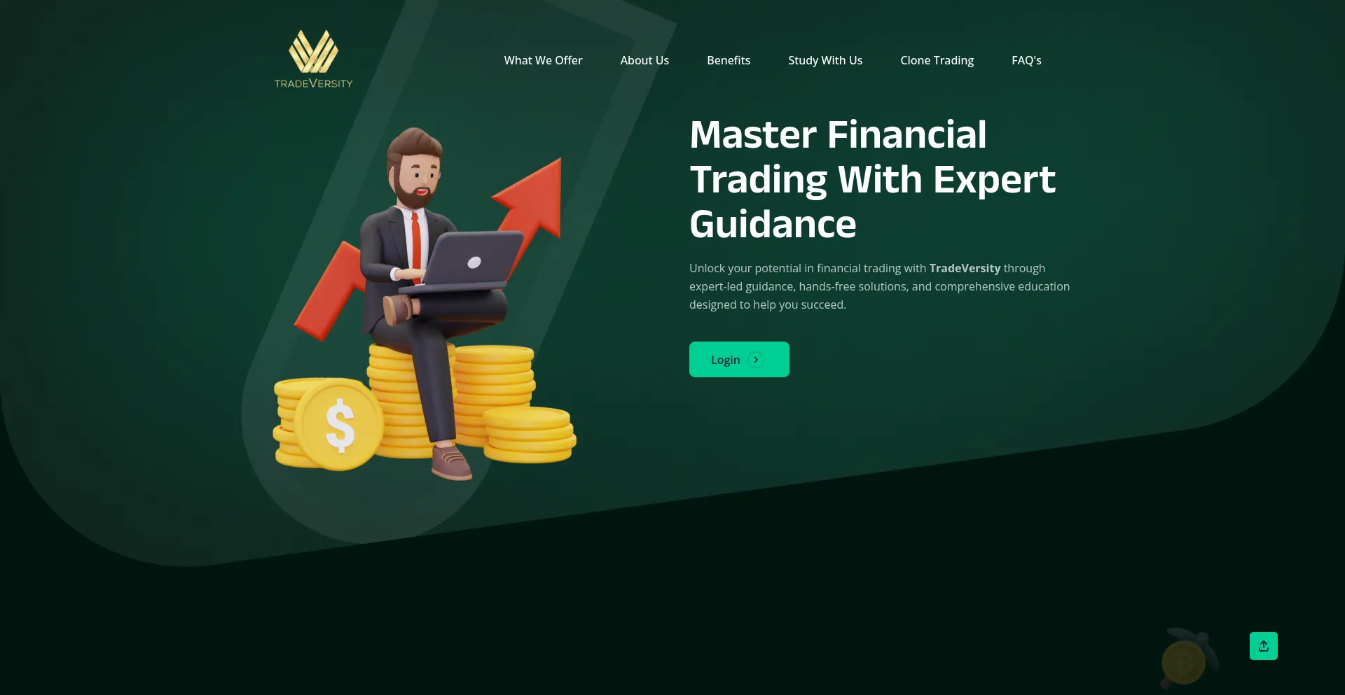 Website screenshot of Tradeversity.io