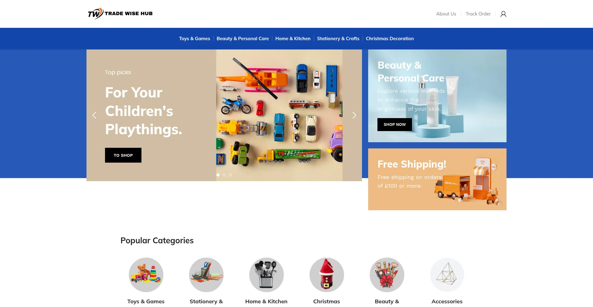Website screenshot of Tradewisehub.uk