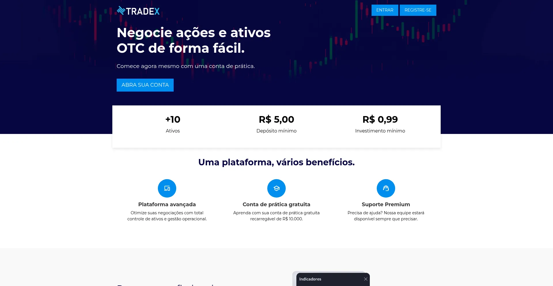 Website screenshot of Tradexbroken.com