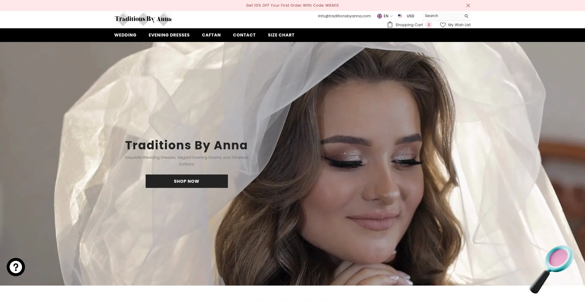 Website screenshot of Traditionsbyanna.com