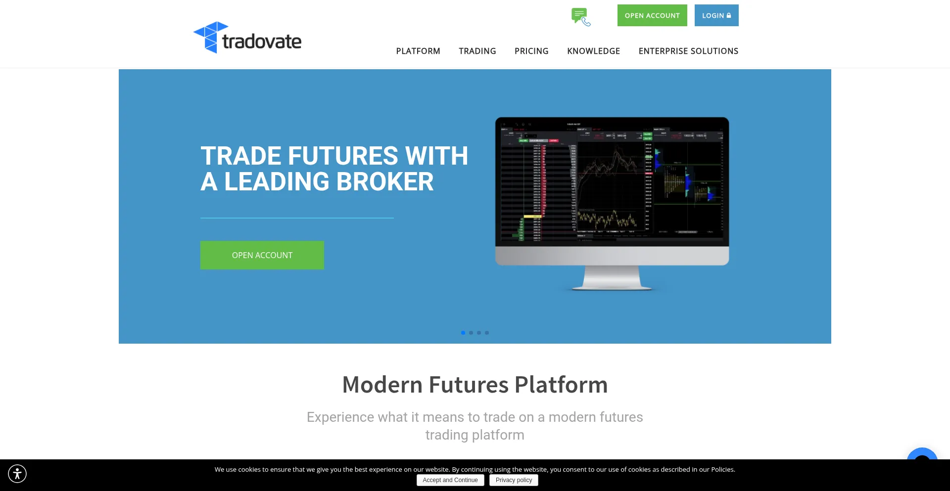 Tradovate.com Screenshot