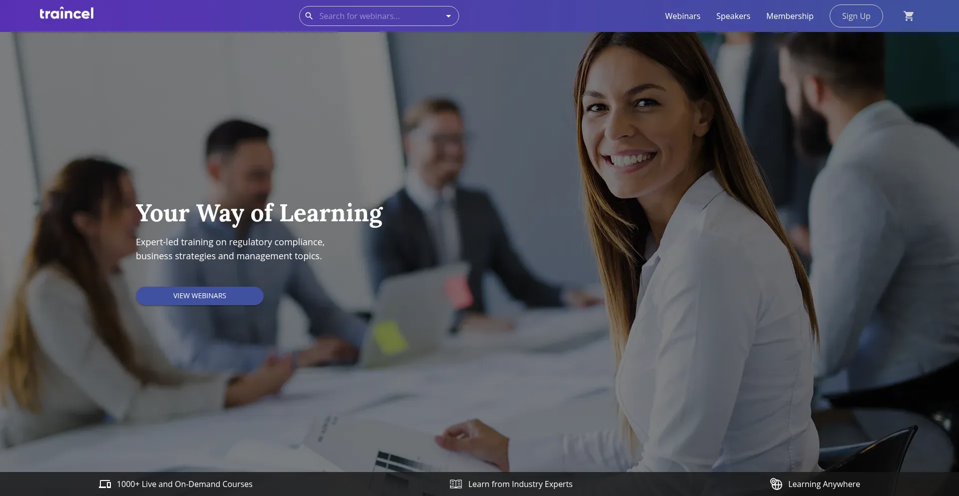 Website screenshot of Traincel.com