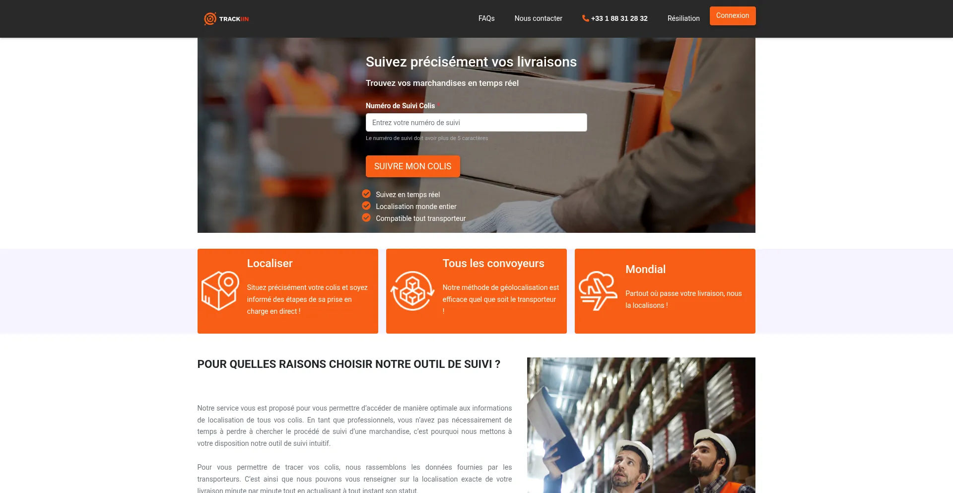 Website screenshot of Trakiin.com
