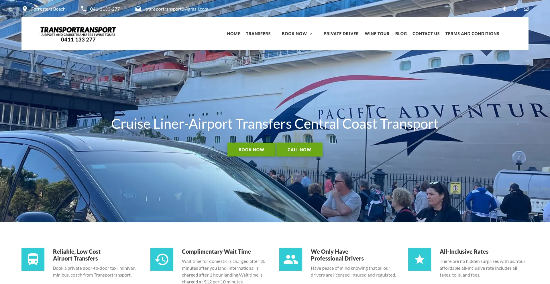 Website screenshot of Transportransport.com