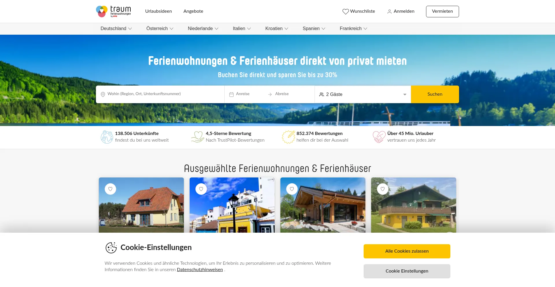 Traum-ferienwohnungen.de Screenshot