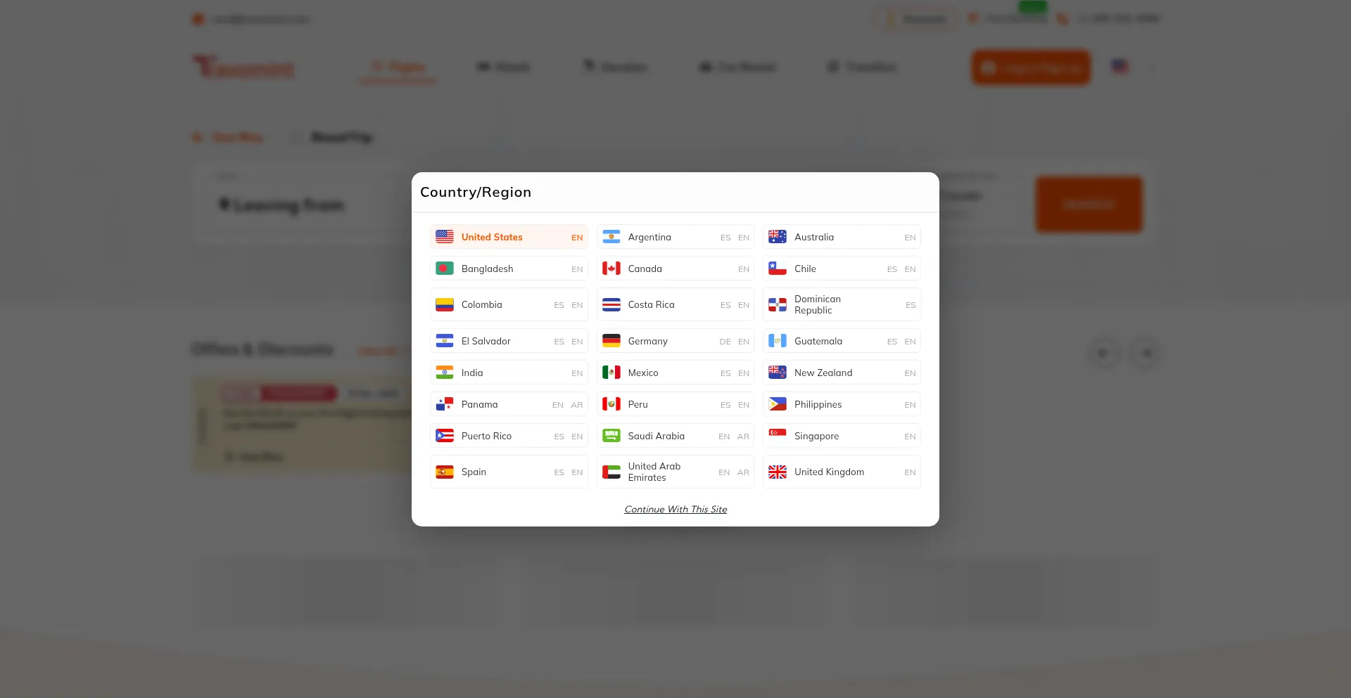 Website screenshot of Travomint.com