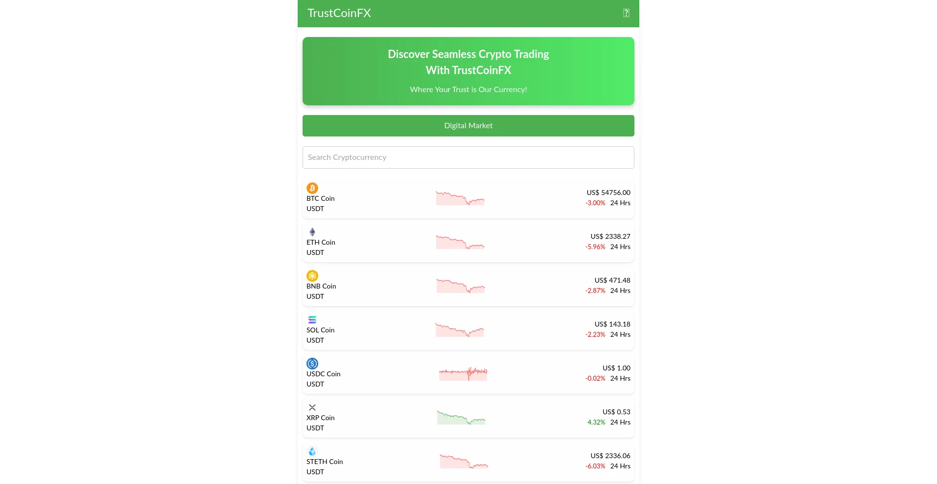 Website screenshot of Trcnfx.com