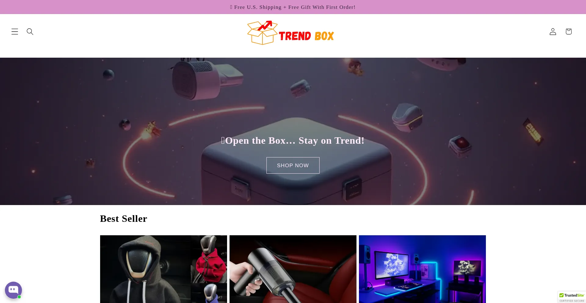 Website screenshot of Trendbox5.com
