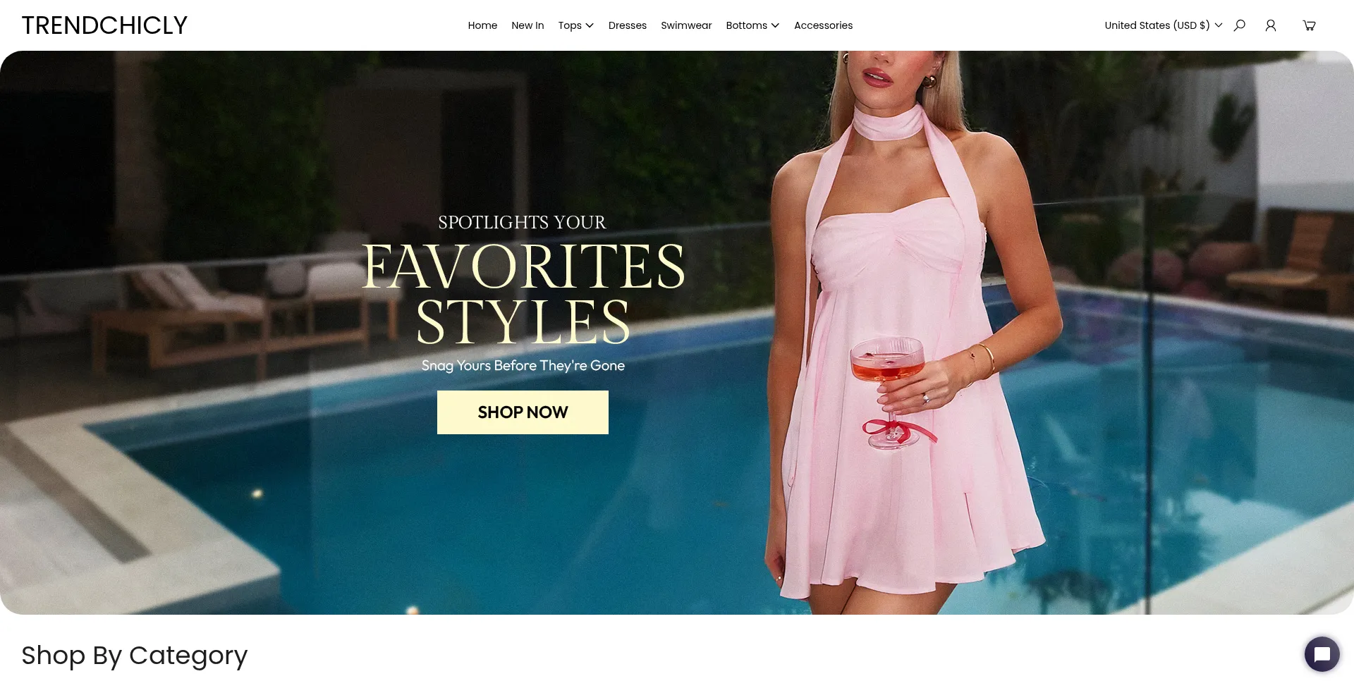 Website screenshot of Trendchicly.com