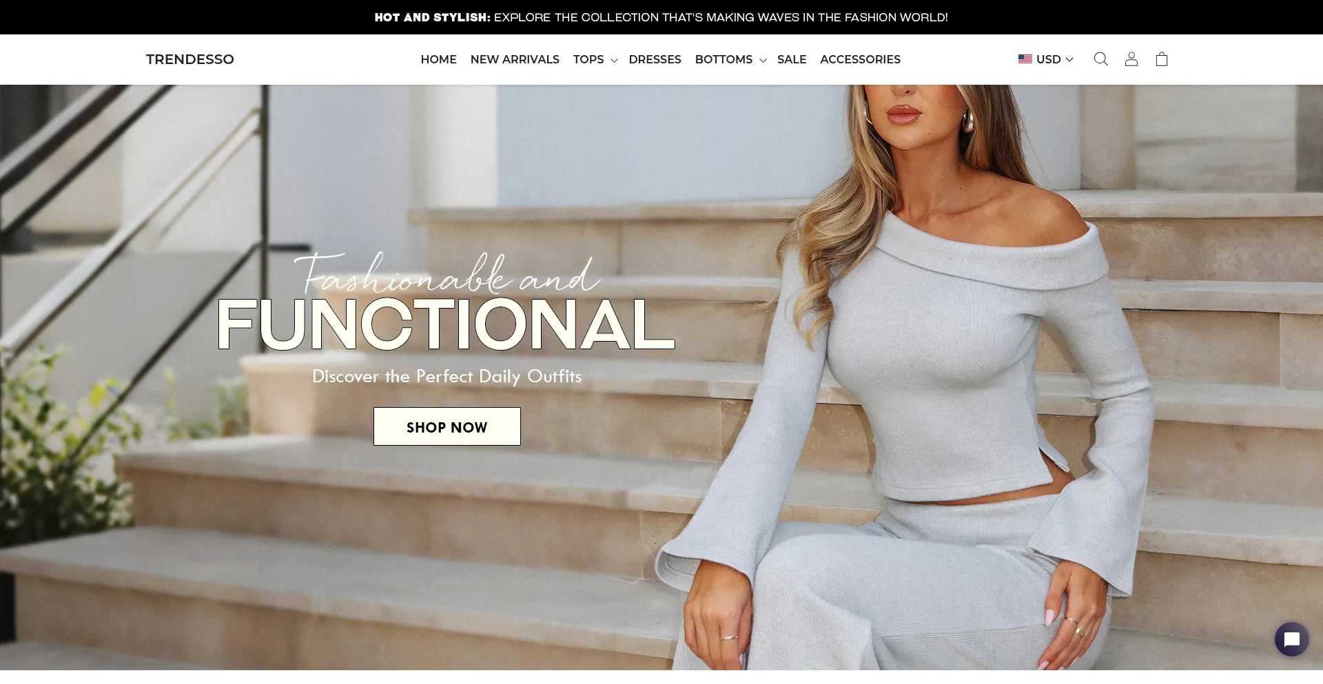 Website screenshot of Trendesso.com