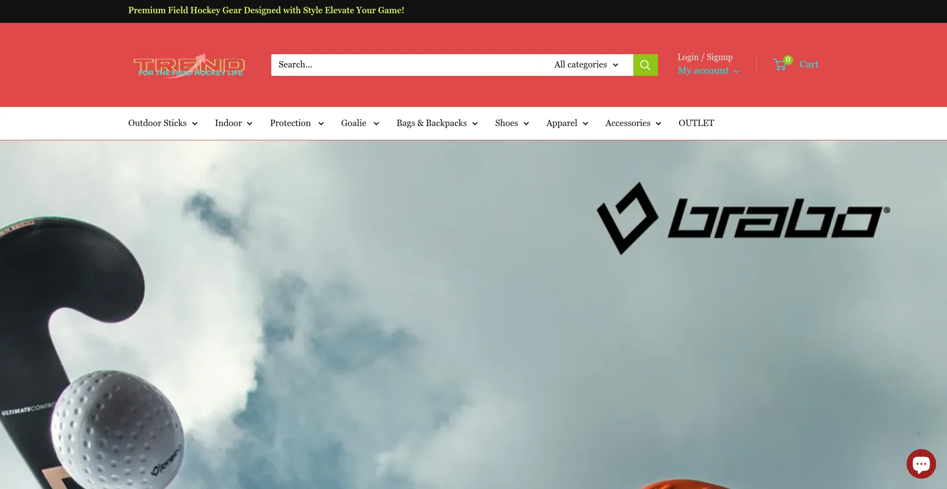 Website screenshot of Trendfieldhockey.com