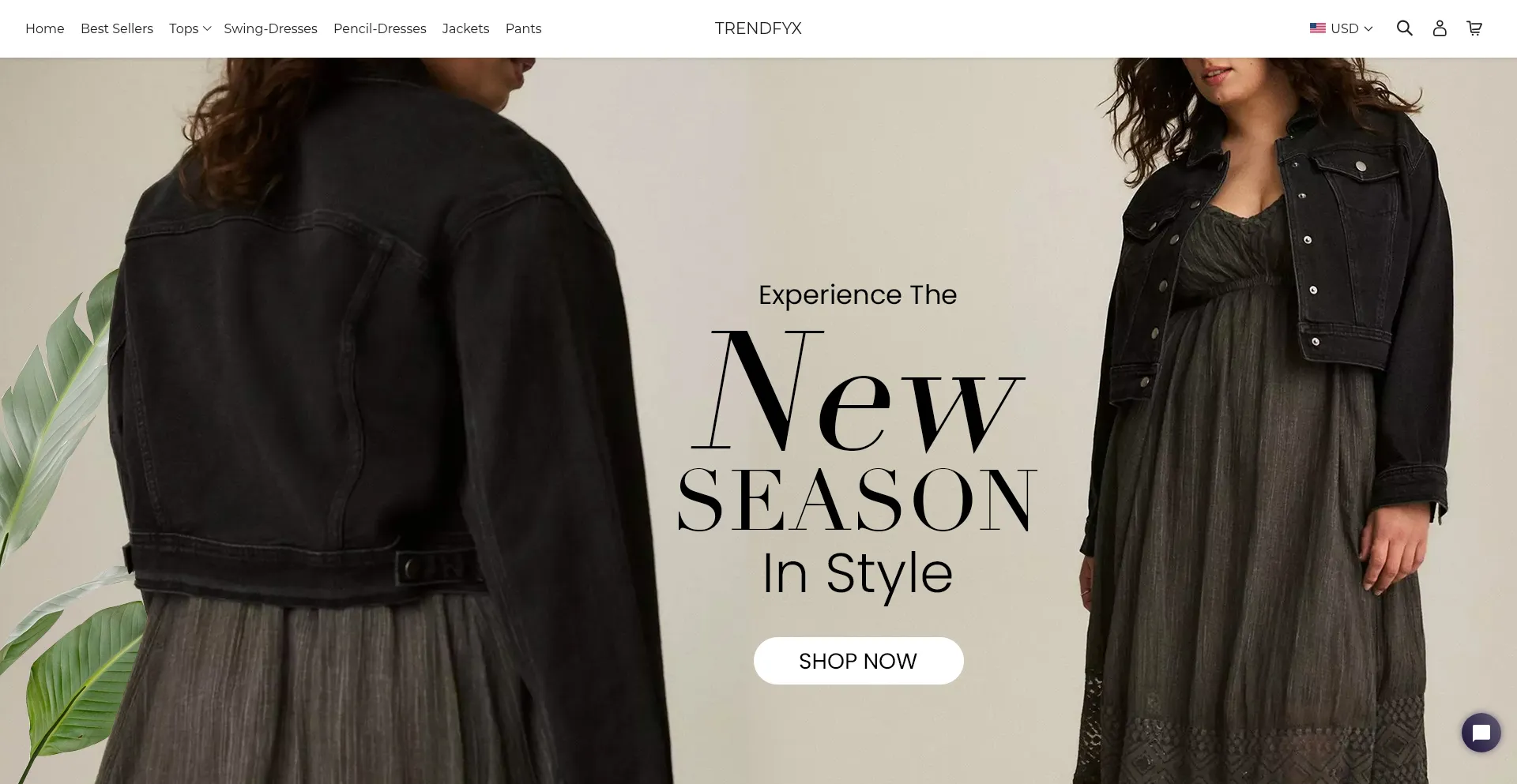 Website screenshot of Trendfyx.com