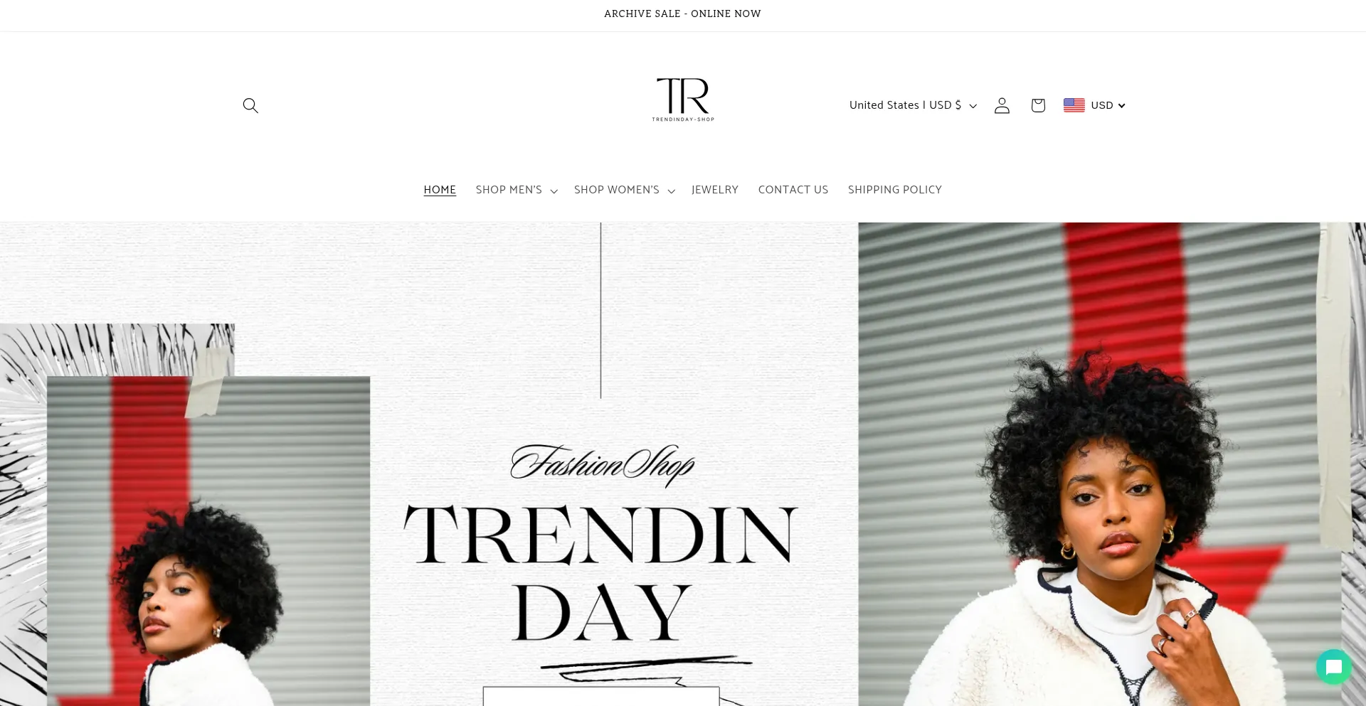 Website screenshot of Trendinday.com
