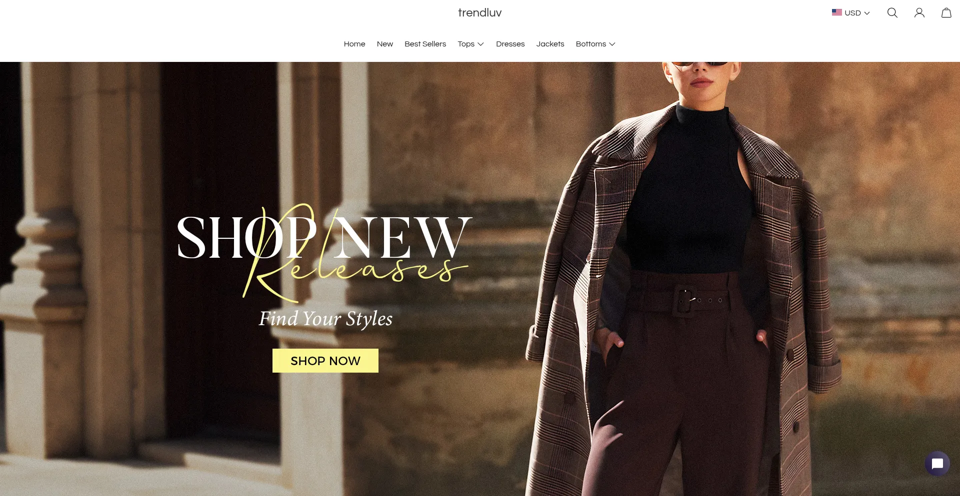 Website screenshot of Trendluv.com