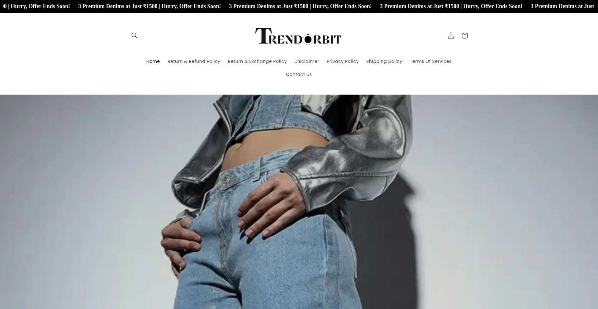 Website screenshot of Trendorbit.in