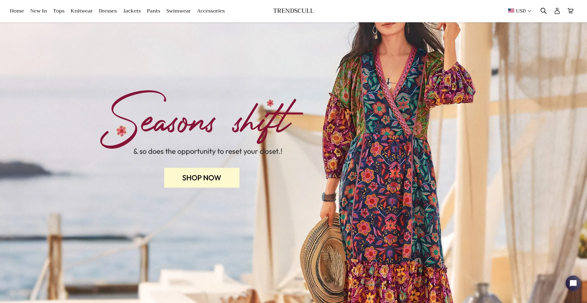 Website screenshot of Trendscull.com