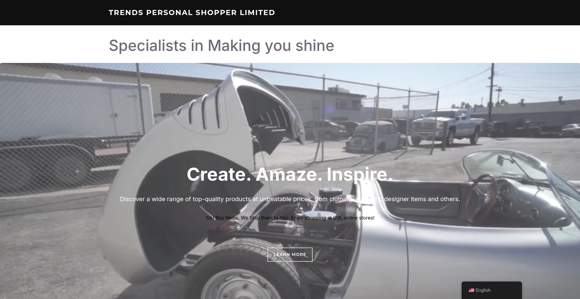 Website screenshot of Trendspersonalshopper.com
