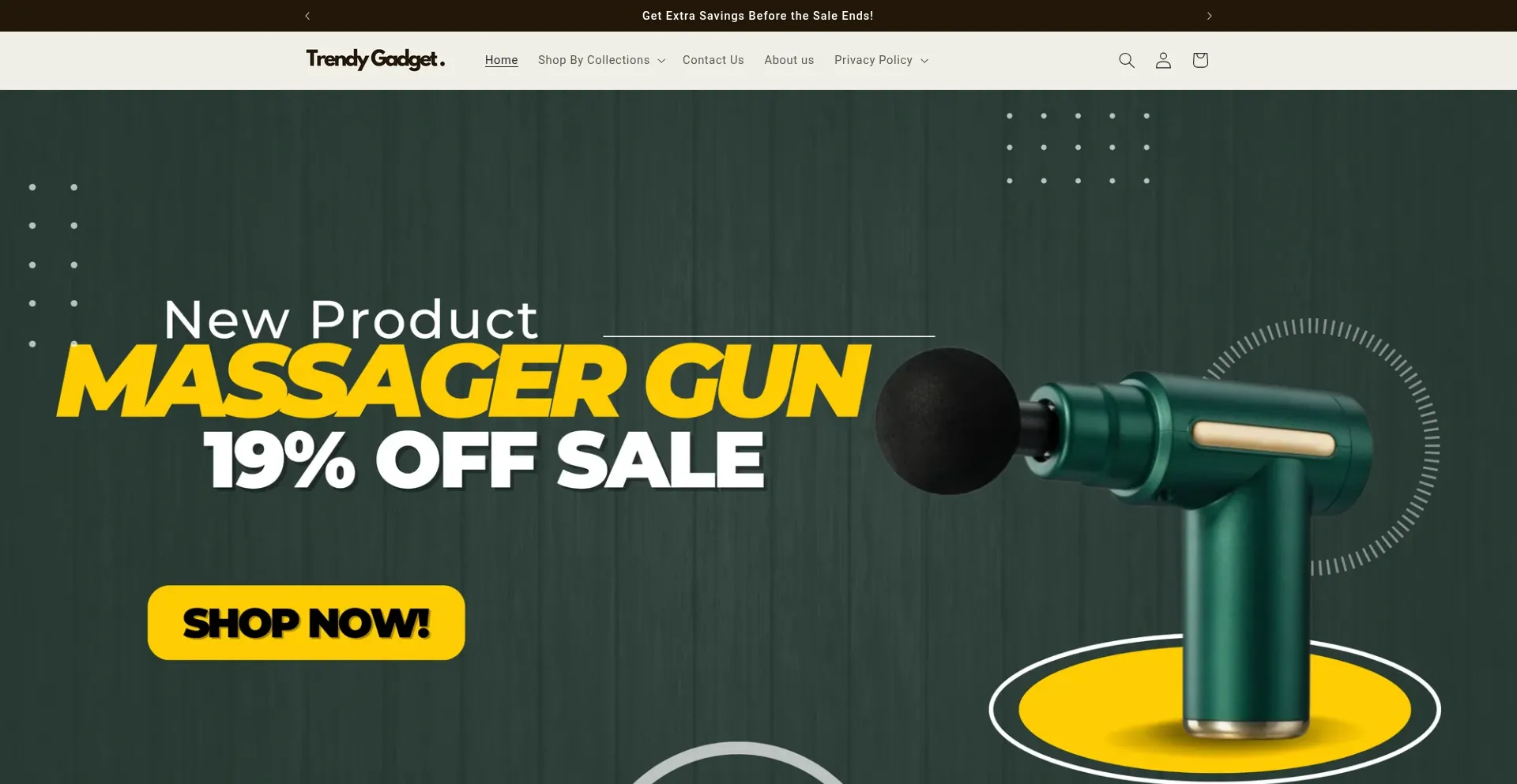 Website screenshot of Trendygadgets.in