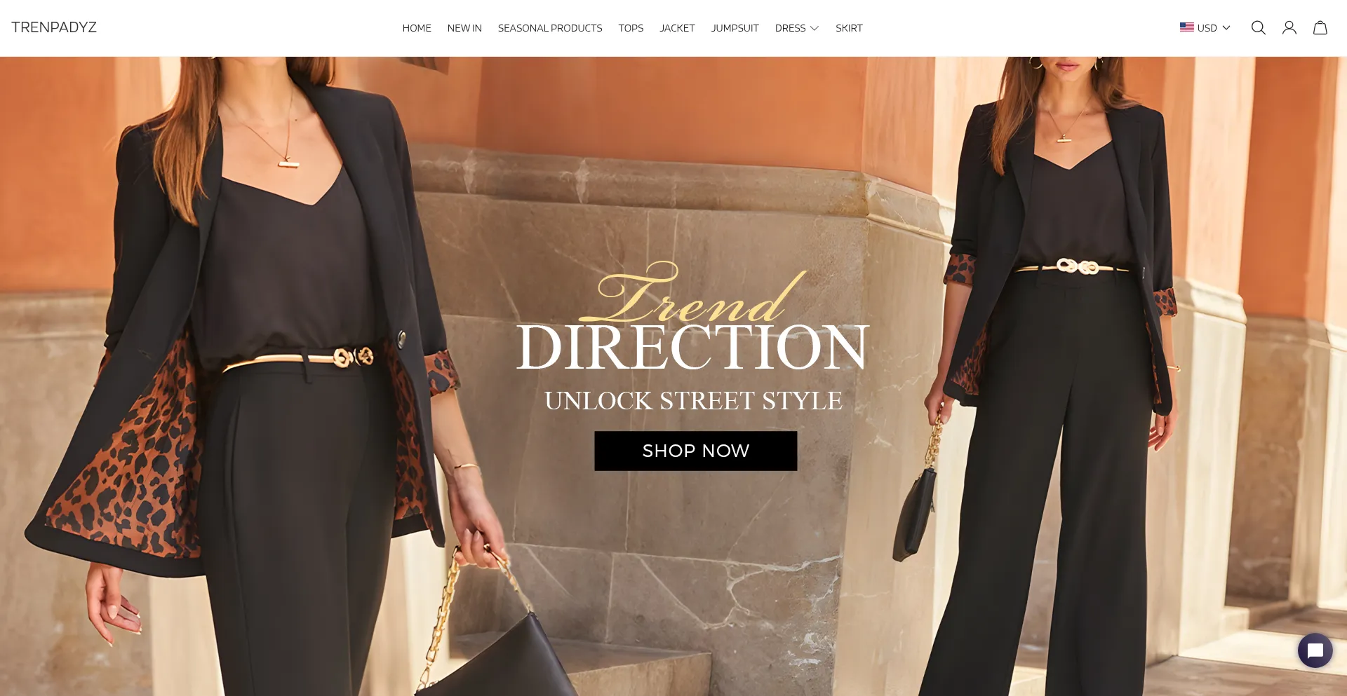 Website screenshot of Trenpadyz.com