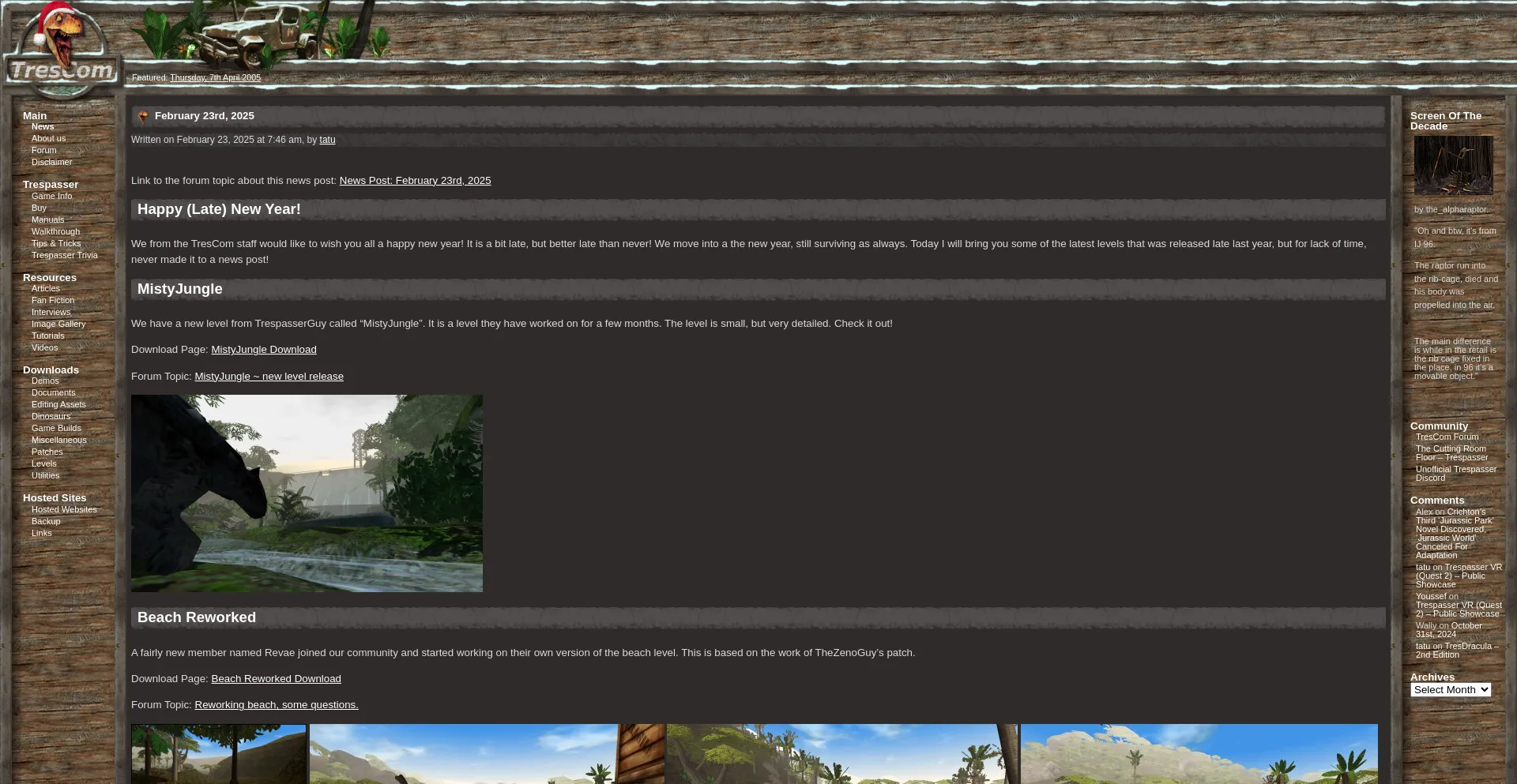 Website screenshot of Trescom.org