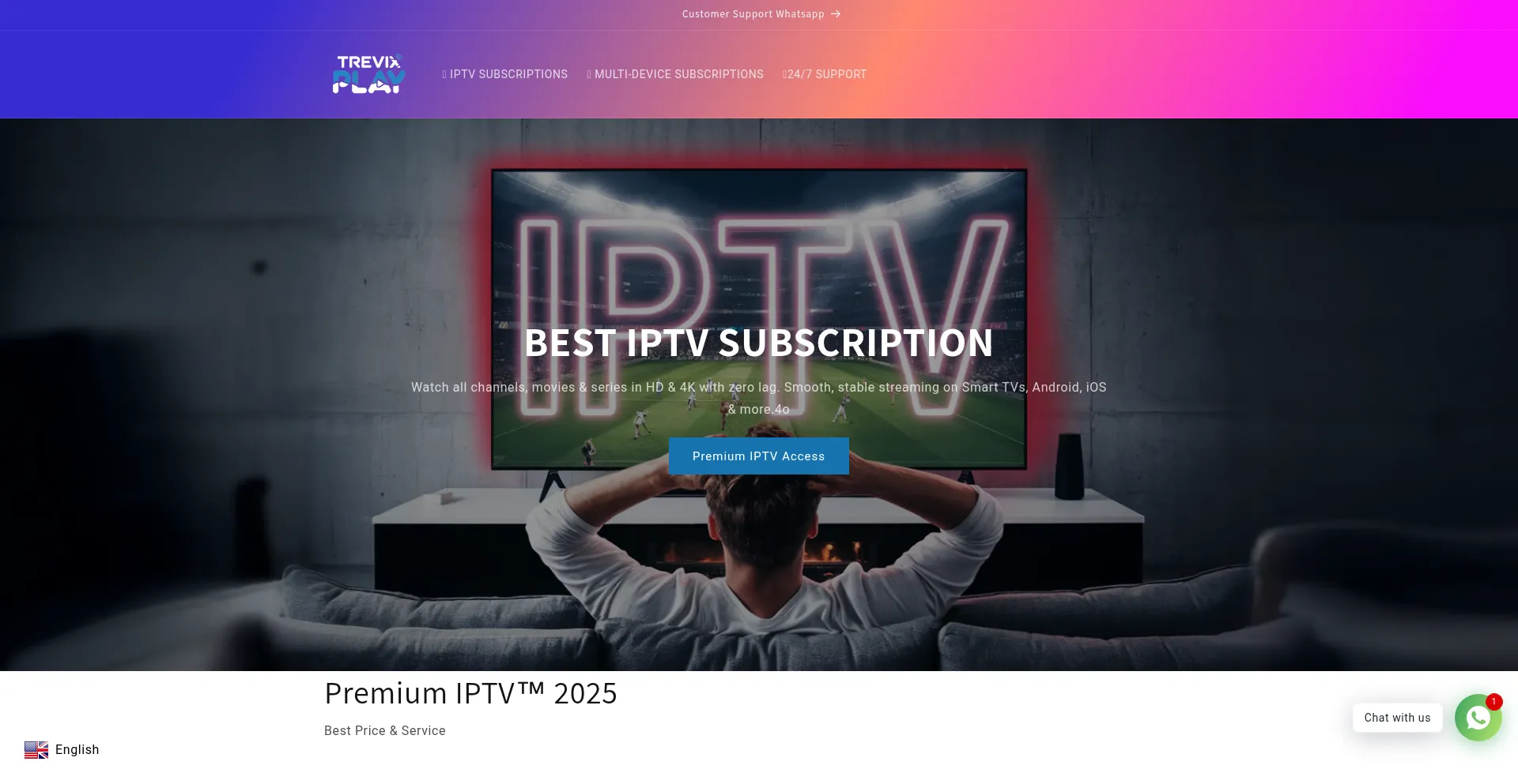Website screenshot of Trevixplay.com