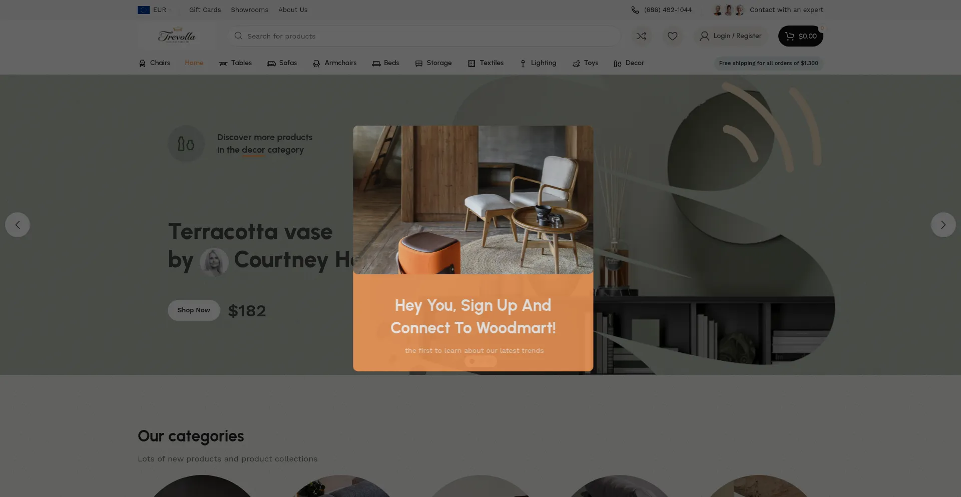 Website screenshot of Trevolla.com