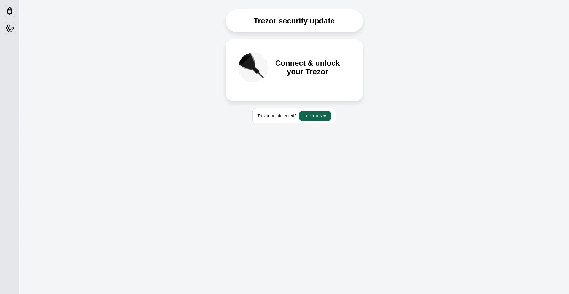 Website screenshot of Trezor.update-suite-online.com