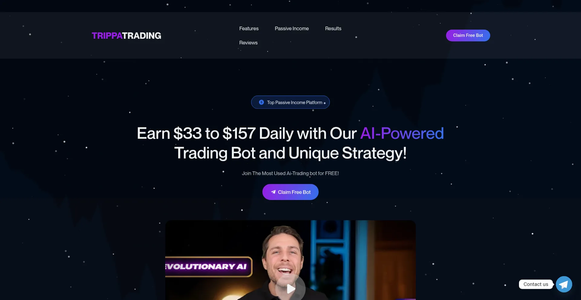 Website screenshot of Trippatrading.com
