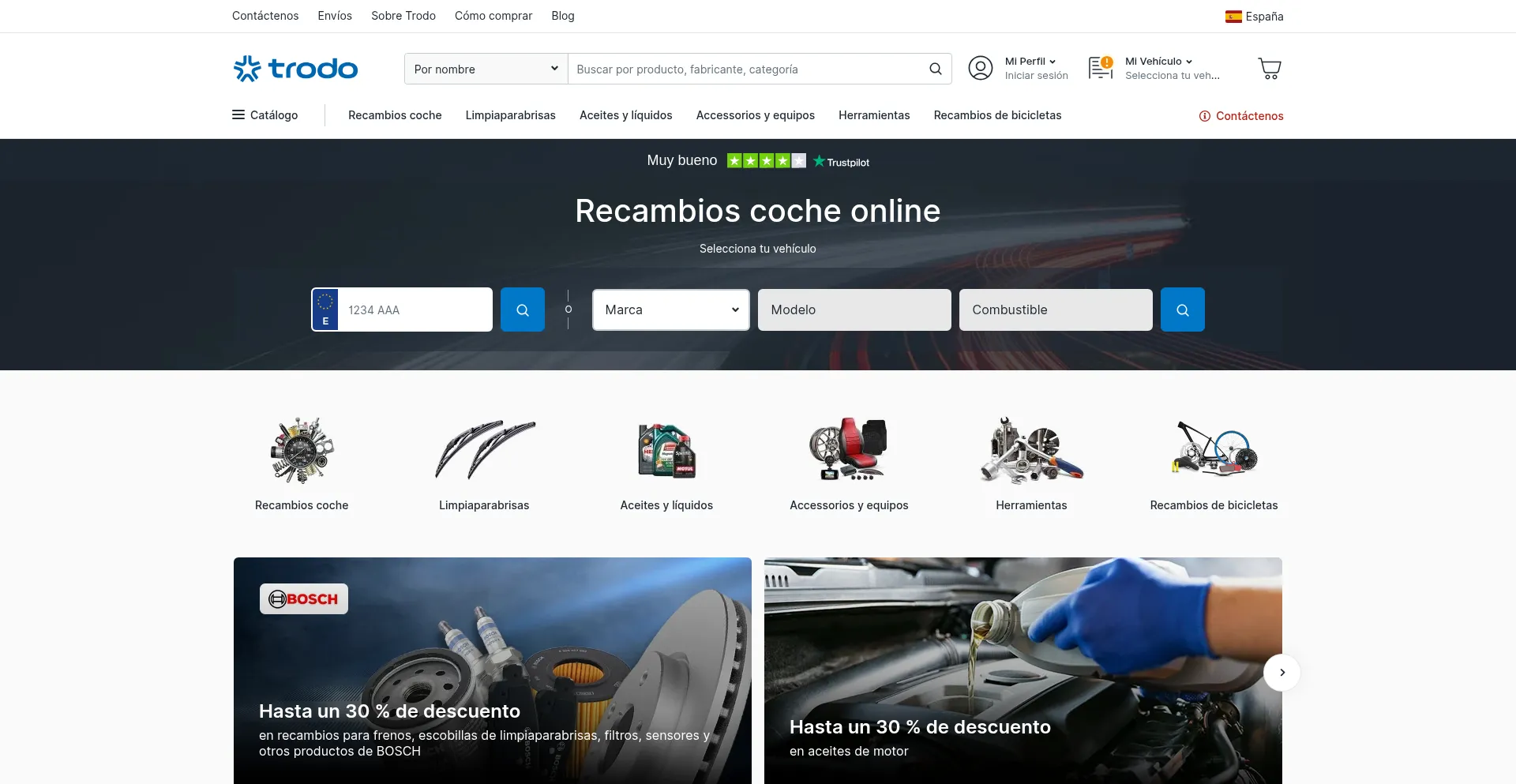 Website screenshot of Trodo.es