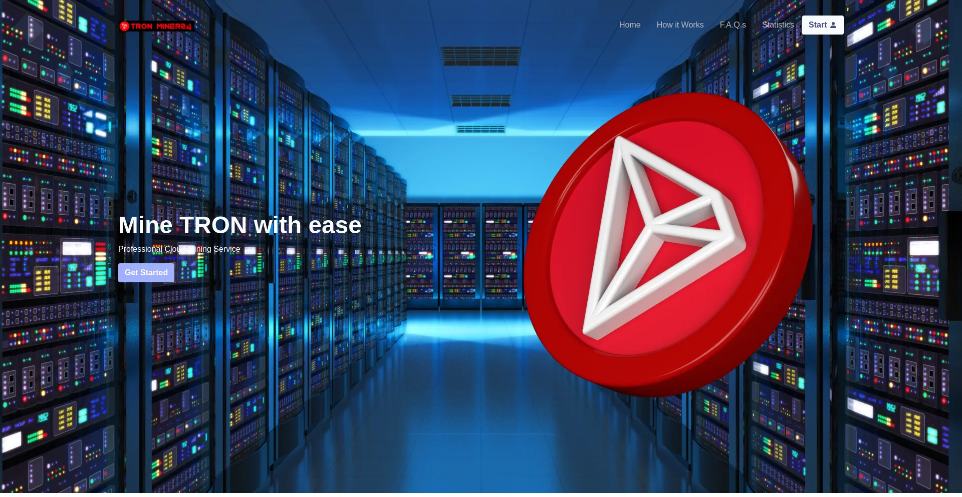 Website screenshot of Tronminer24.space