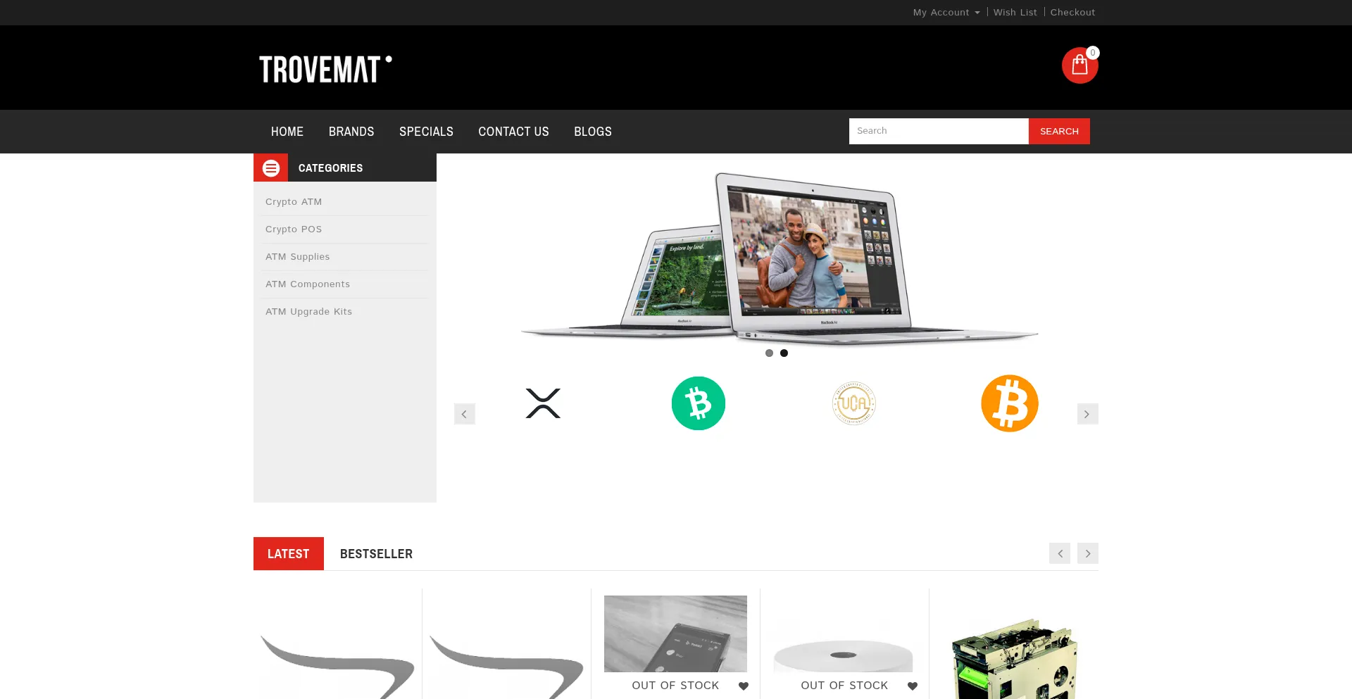 Website screenshot of Trovemat.com